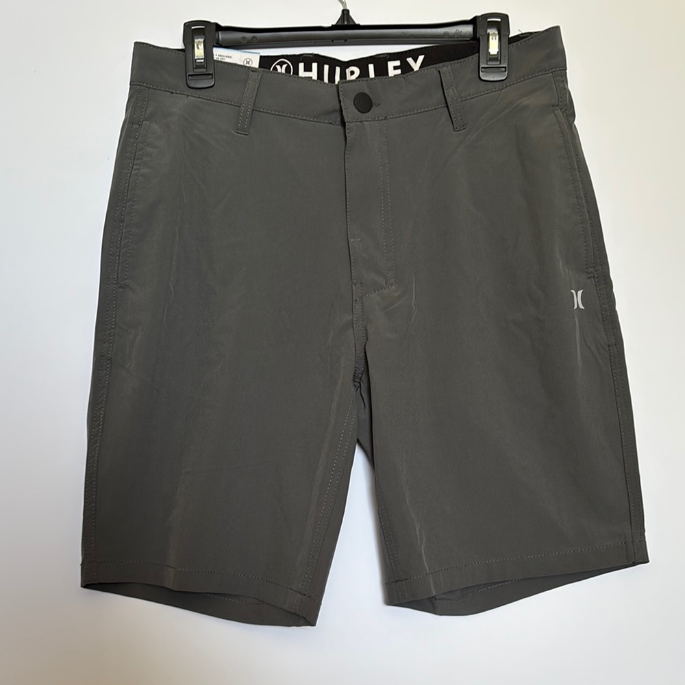 Hurley Gray All Day Hybrid Shorts with Quick-Dry Fabric Sz. 32